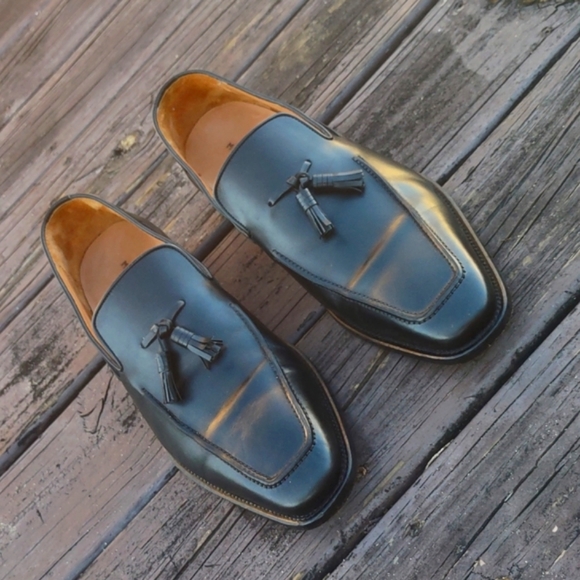 Magnanni Black Leather Tasseled Loafer # 14148 - Picture 13 of 17